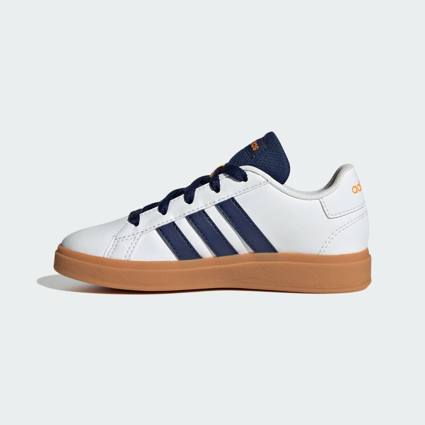 Adidas Kids Grand Court 2.0 Sneaker (Little Kid/Big Kid) Kid's Shoes White/Dark Blue/Gum : 6 Big Kid M, Synthetic