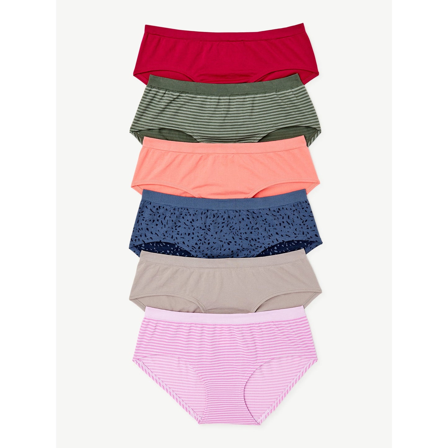 Joyspun Women's Seamless Hipster Panties, 6-Pack, Size XS (0-2)