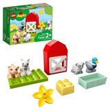 LEGO DUPLO Town Farm Animal Care 10949 Toy for Toddlers, Girls and Boys 2 Plus Years Old with Duck, Pig, Sheep & Cat Figures, Early Development Toys