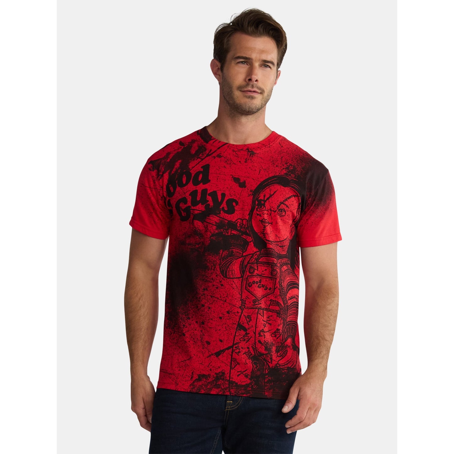 Chucky Men's and Big Men's Graphic Tee with Short Sleeves, Size L