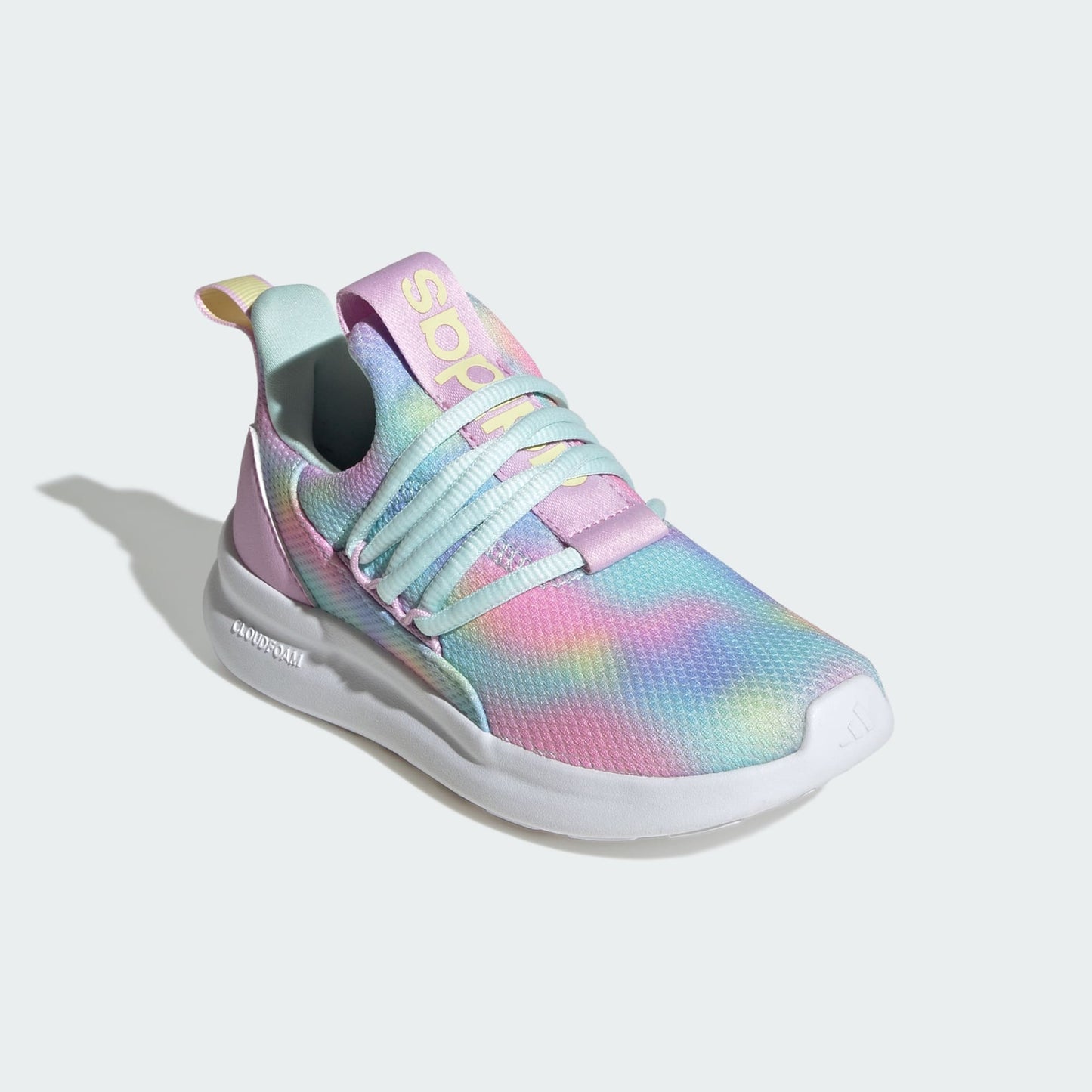 Adidas Lite Racer Adapt 7.0 Shoes Kids - Color: Bliss Lilac / Halo Mint / Powder Yellow - Size: 5.5