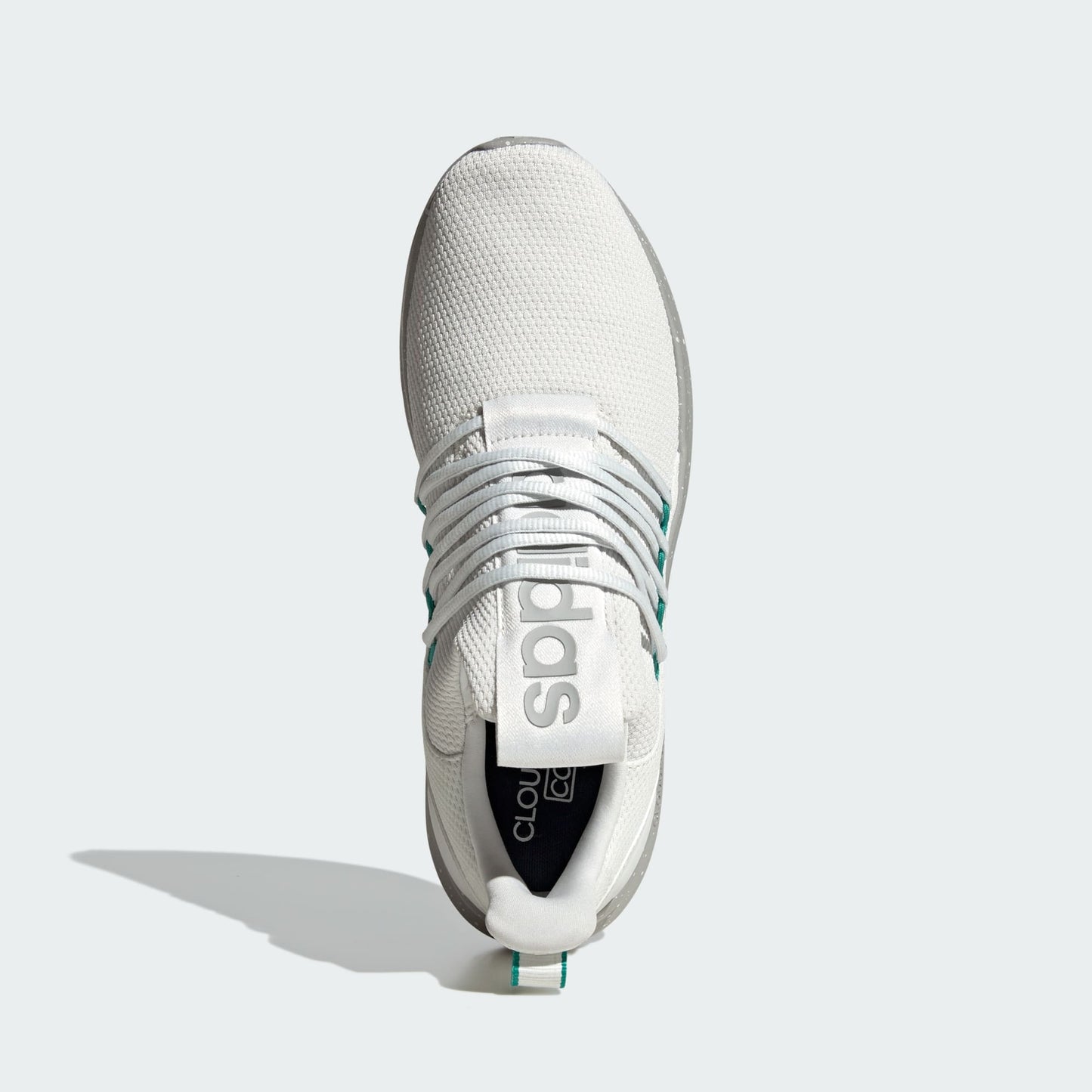 Adidas Lite Racer Adapt 7.0 Shoes - Color Crystal White / Pure Teal / Grey Two - Size M9.5 / W10.5