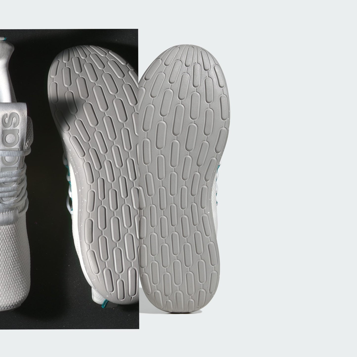 Adidas Lite Racer Adapt 7.0 Shoes - Color Crystal White / Pure Teal / Grey Two - Size M9.5 / W10.5