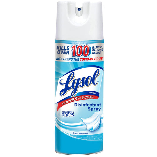 Lysol Disinfectant Spray, Sanitizing and Antibacterial Spray, For Disinfecting and Deodorizing, Crisp Linen, 12.5 Fl. Oz
