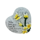 Mainstays 4.75in Outdoor Memorial Heart Stone Yellow