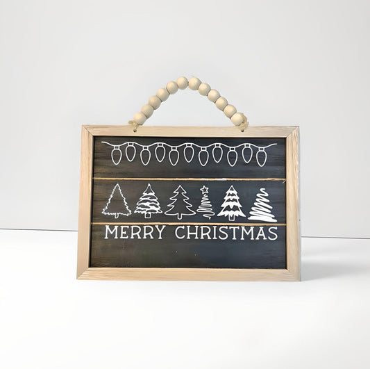 Handmade Rustic Wooden "Merry Christmas" Sign 9 1/2" x 6 3/4"