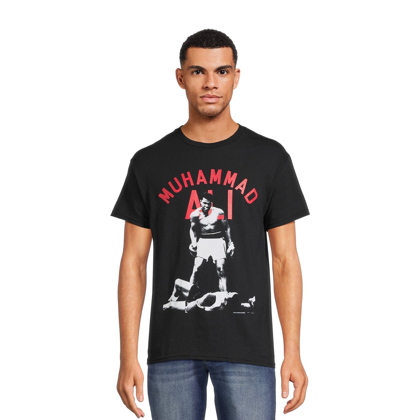 Muhammad Ali Men’s Oversize Print Graphic Tee with Short Sleeves, Size S