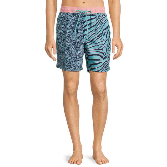 Men's & Big Men's Elastic Waist Swim Trunks, 7" Inseam, Size 3XL