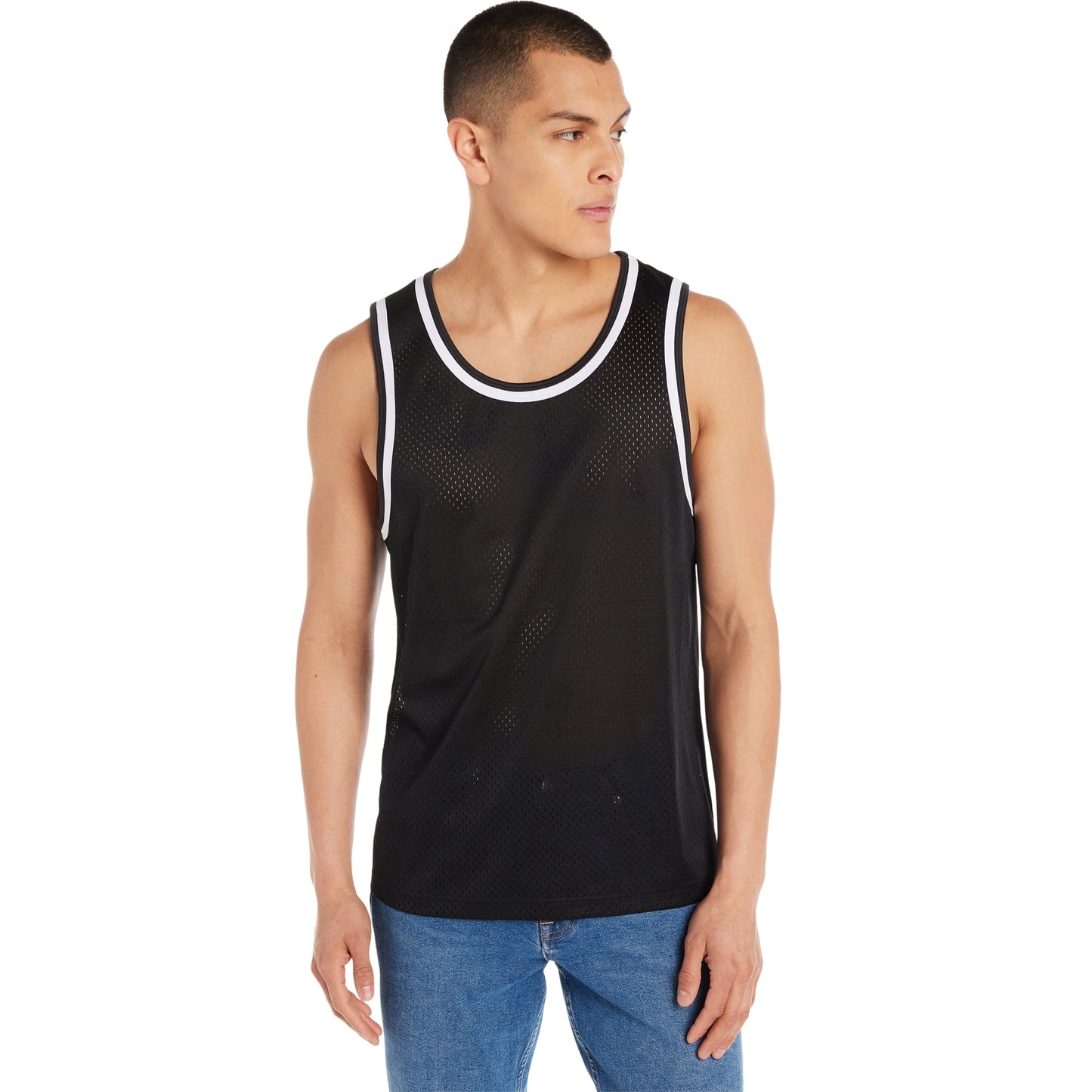 No Boundaries Men’s Perforated Mesh Tank Top, Sizes XS-XXL