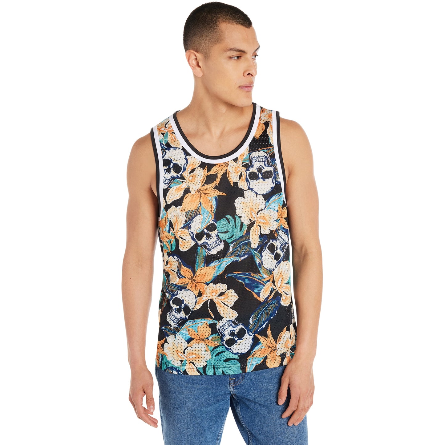 No Boundaries Men’s Perforated Mesh Tank Top, Sizes XS-XXL