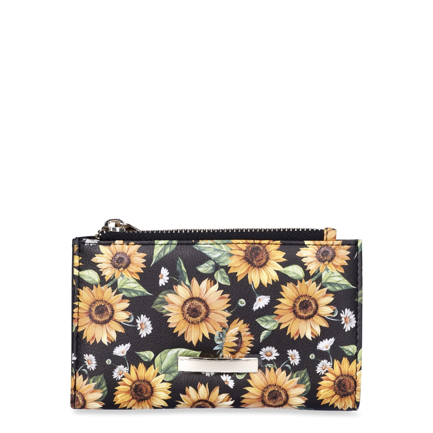 No Boundaries Women's Snap Wallet, Sunflower Daisy