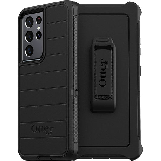 OtterBox Defender Series Rugged Case & Holster for Galaxy S21 Ultra 5G, Black