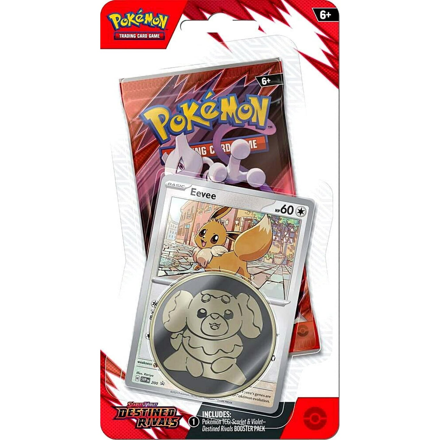 Pokemon Scarlet & Violet Destined Rivals Eevee Checklane BLISTER Pack (Booster Pack, Promo Card & Coin)