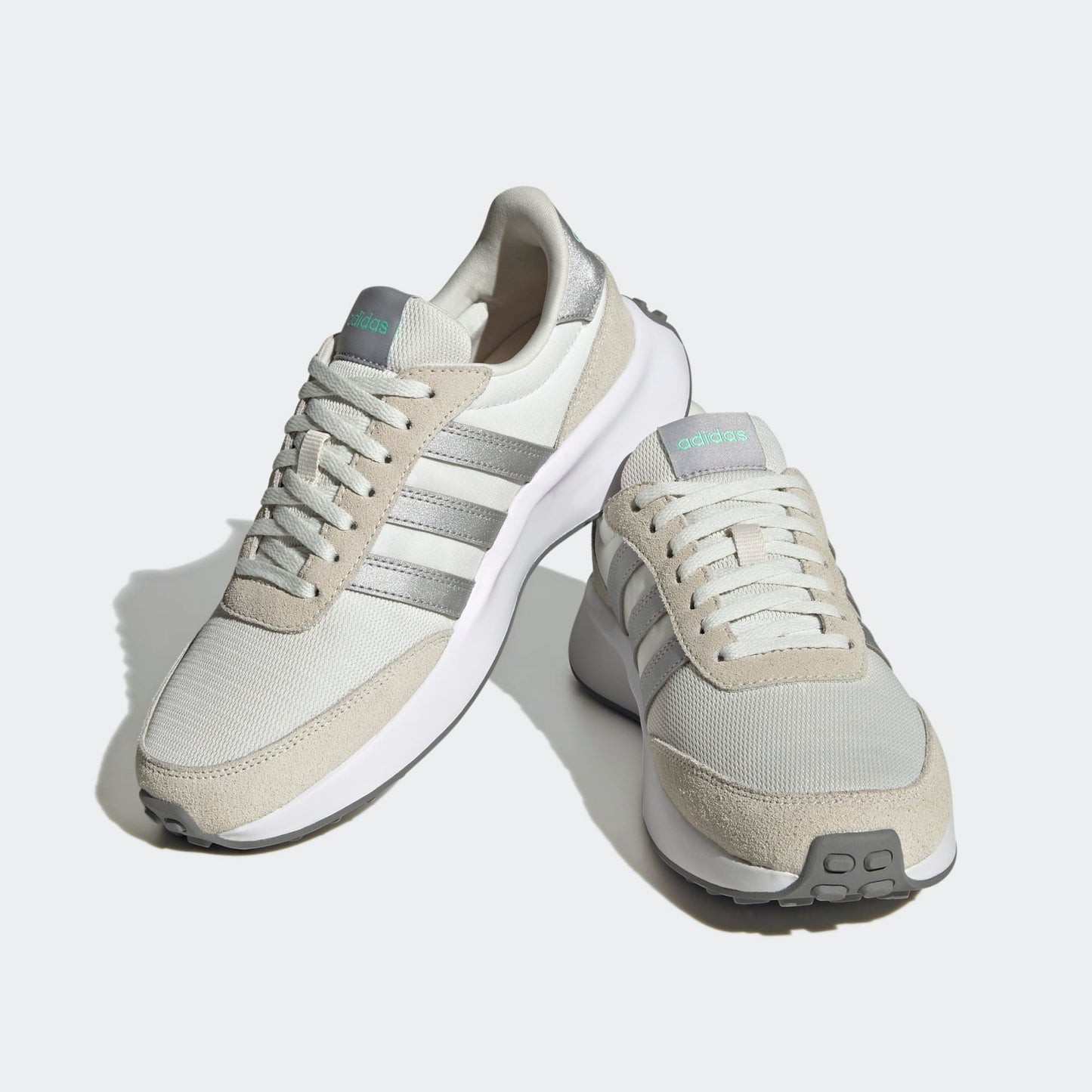Adidas Run 70s - Color: White Tint / Silver Metallic / Grey Two - Size W 7.5 / M 6.5