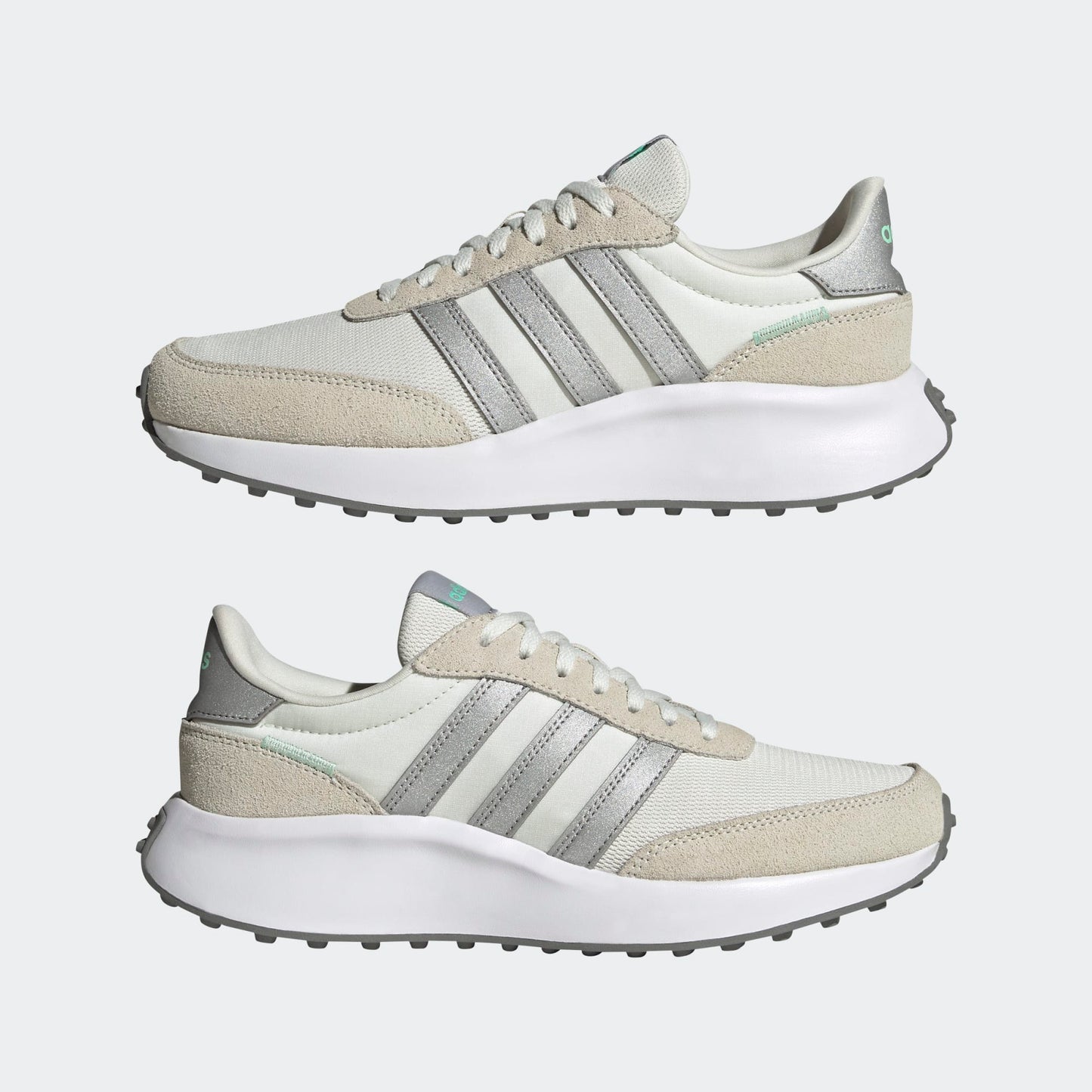 Adidas Run 70s - Color: White Tint / Silver Metallic / Grey Two - Size W 7.5 / M 6.5