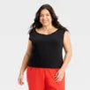 Women's Slim Fit Short Sleeve Off the Shoulder Top - a New Day™ Black XXL