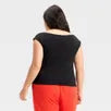 Women's Slim Fit Short Sleeve Off the Shoulder Top - a New Day™ Black XXL