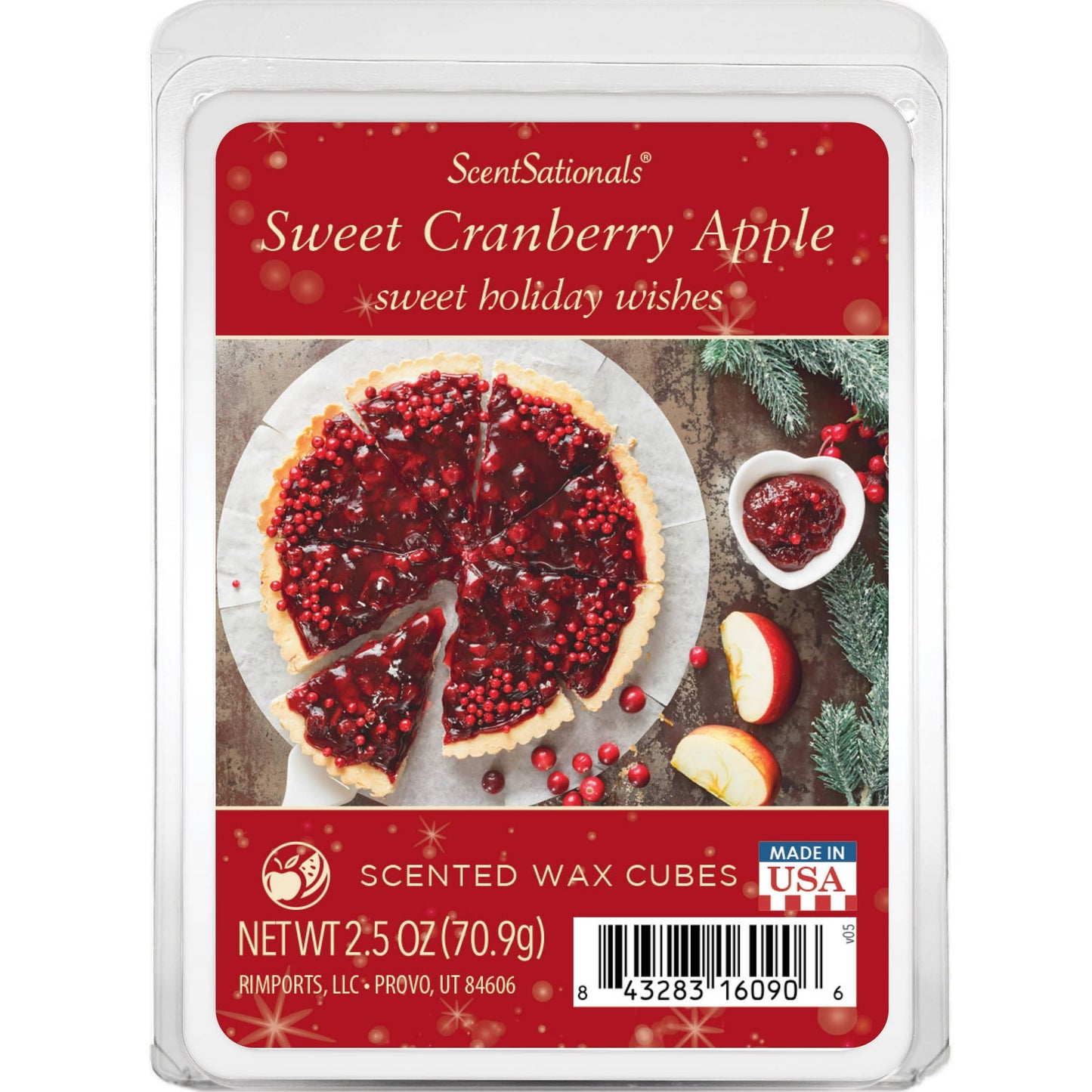 Scentsationals Sweet Cranberry Apple Scented Wax Melts, 2.5oz