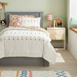 Twin Pom Kids' Comforter Set Cream: Twin Bedding, Polka Dot, Quilted, OEKO-TEX Certified