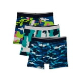 Wonder Nation Boys Camo Boxer Brief Underwear, 3-Pack, Sizes S-XL