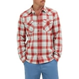 Wrangler® Men's Slim Fit Long Sleeve Woven Twill Shirt with Sunglasses Cleaner, Size: 3XL (54/56) Color: Red Ochre