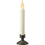 FPC1205A Battery Operated 9 inch Flameless Window Candle with Amber Flicker Flame and Dusk To Dawn Sensor Timer, Aged Bronze Base