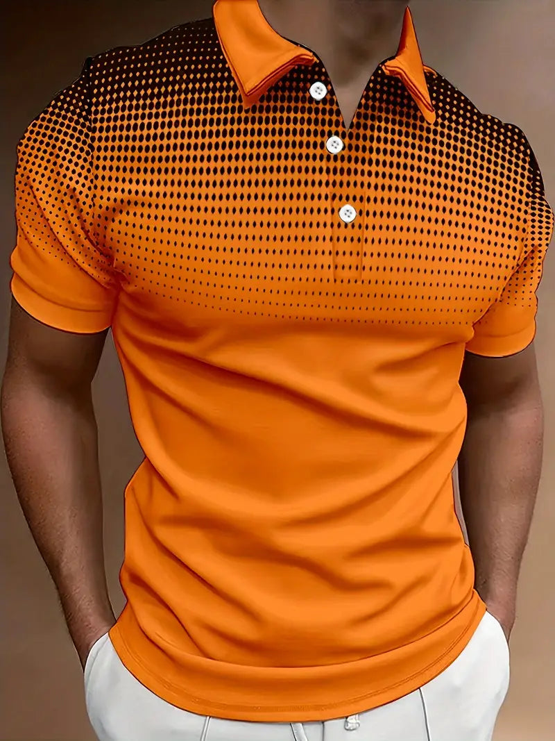 Men's Color Matching Golf Shirt - 2XL