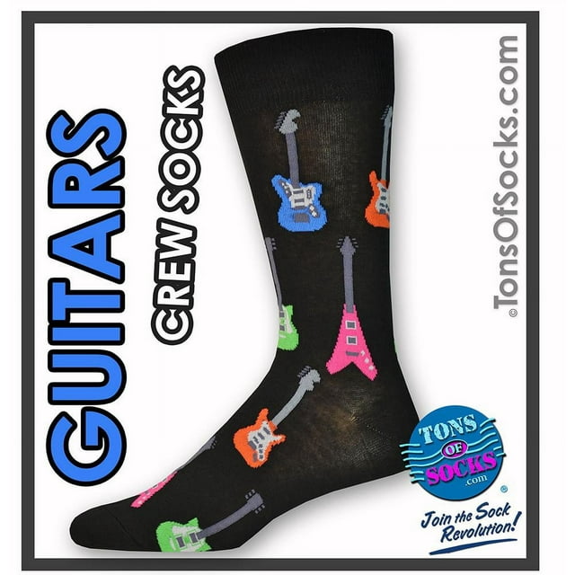 Hot Sox Men's Electric Guitar Socks - Black