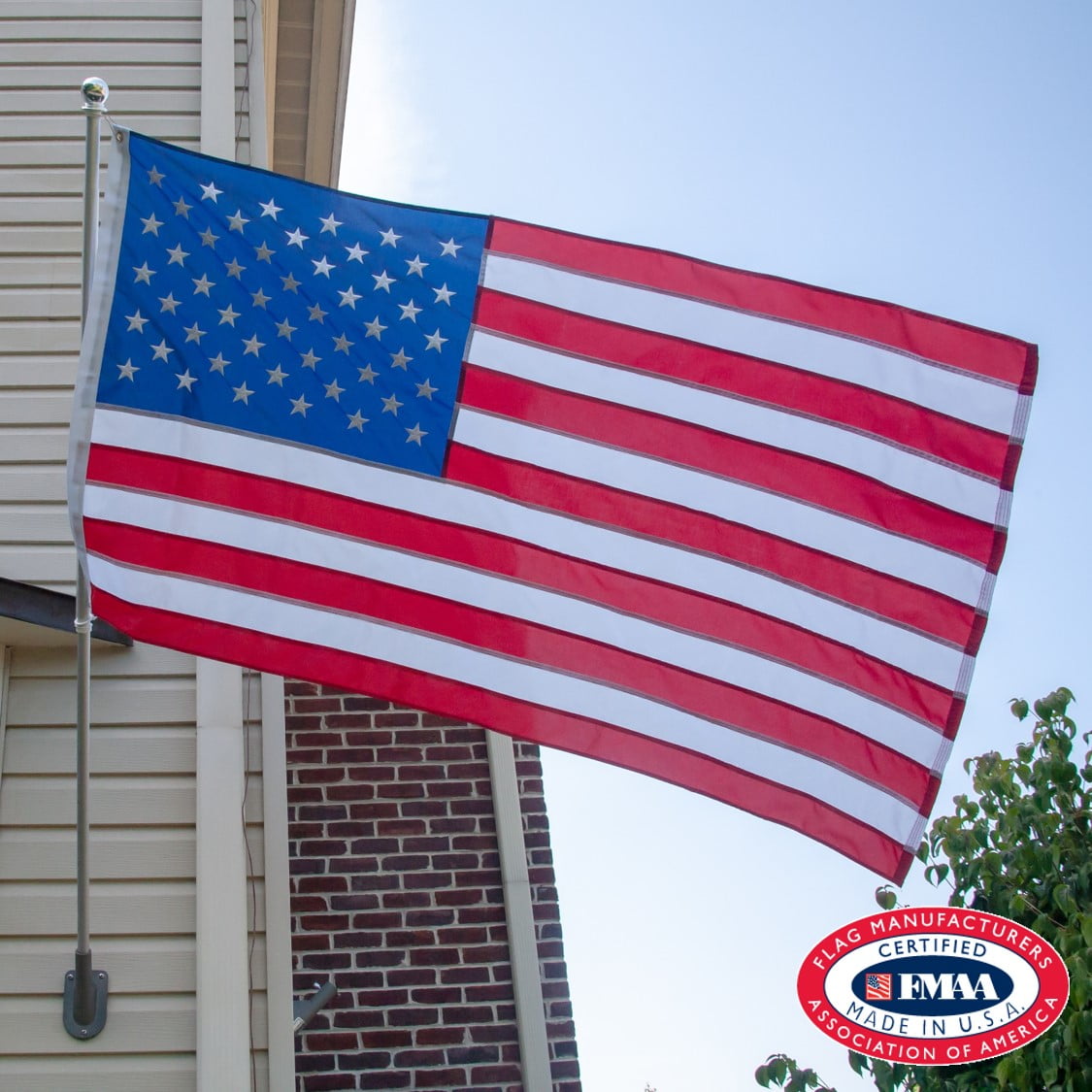 3x5ft Nylon Betsy Flags American Flag, Sewn Stripes Embroidered Stars Grommeted