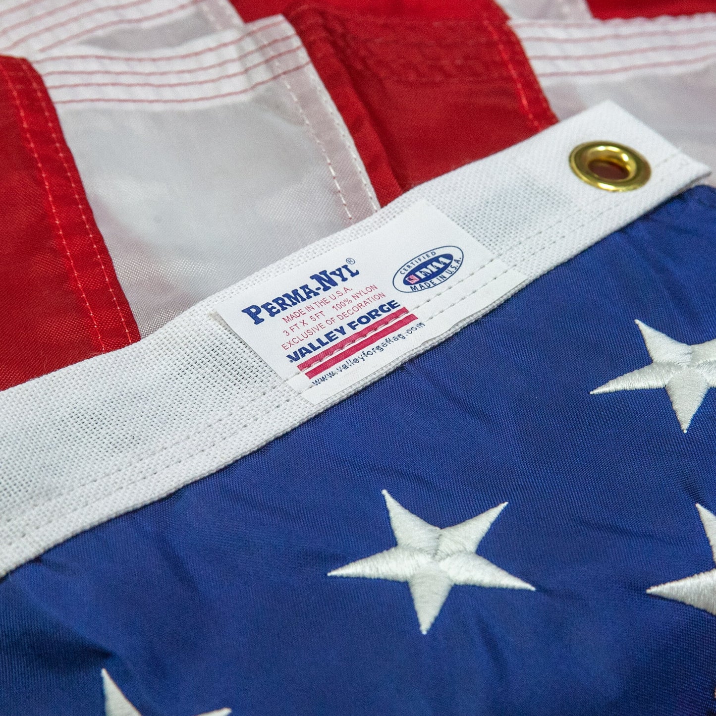 3x5ft Nylon Betsy Flags American Flag, Sewn Stripes Embroidered Stars Grommeted