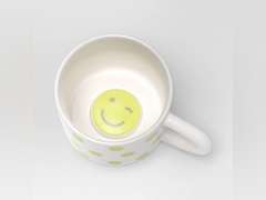 16oz Stoneware Smiley Face Mug - Room Essentials™: Coffee Cup, Microwave & Dishwasher Safe, Dorm Room Essential
