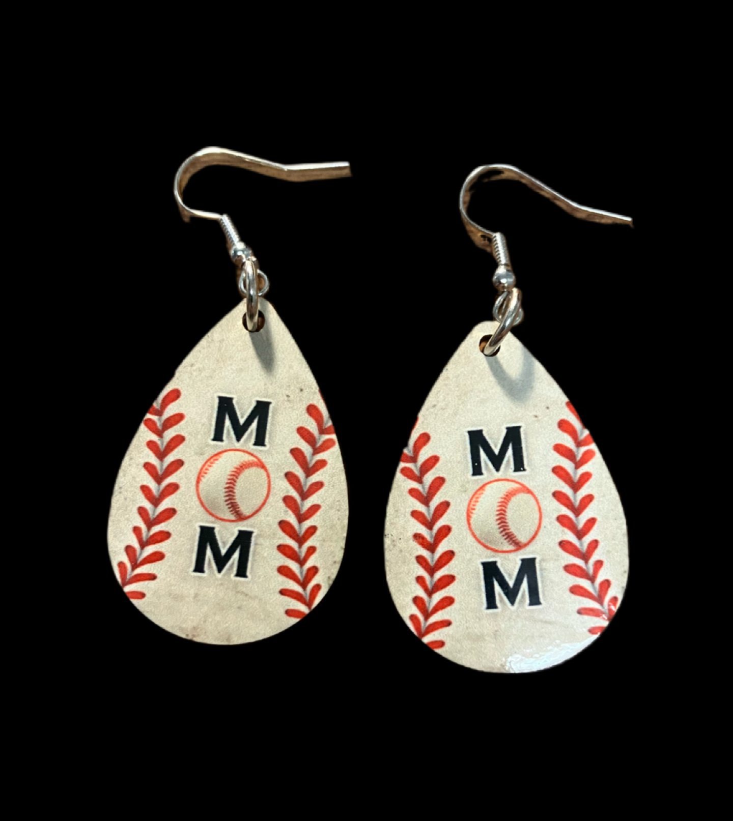 "Baseball Mom" Teardrop Earrings