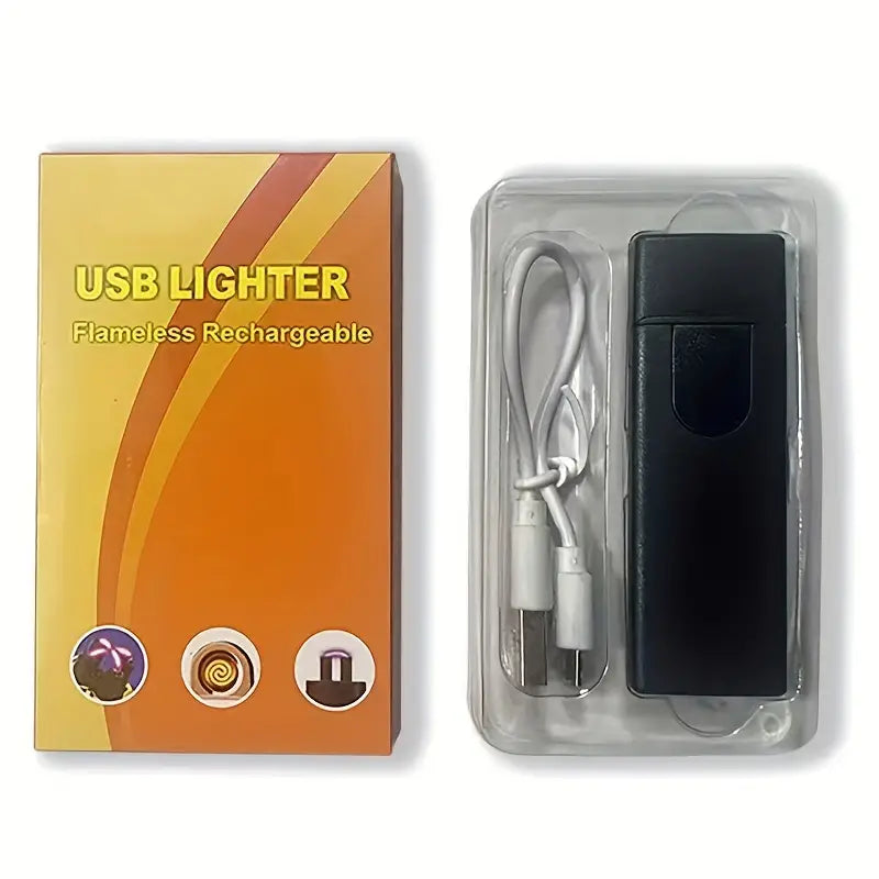 USB Rechargeable Electric Lighter: Windproof, Touch Sensitive