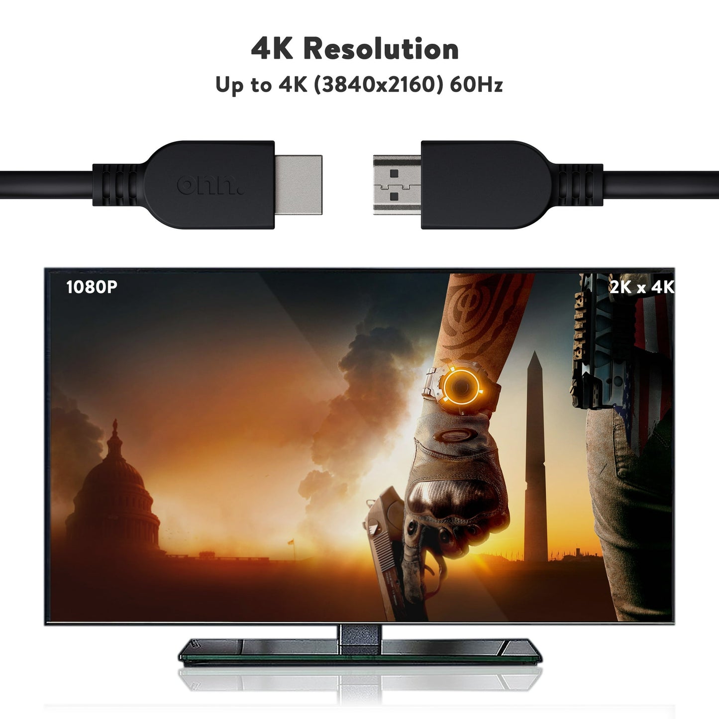 onn. 6' HDMI Cable, Black