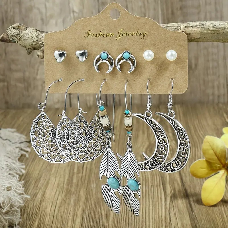 Boho/Western Earring Set - 6 pair asst.