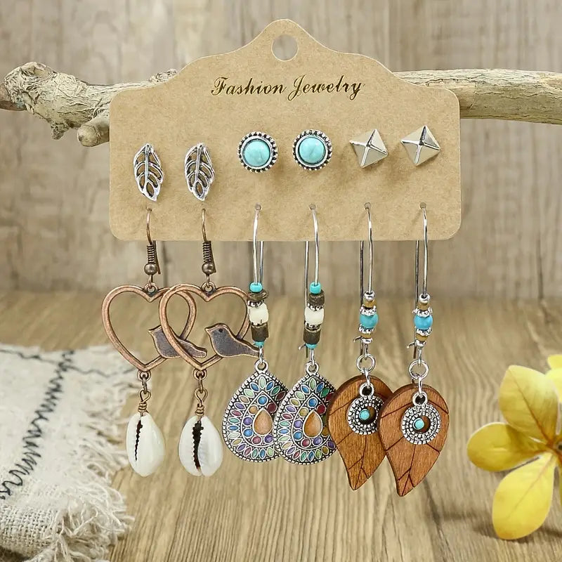 Boho/Western Earring Set - 6 pair asst.