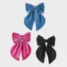 Girls' 3pk Hair Bow Barrette Set - Cat & Jack™ Black/Pink/Denim Blue