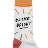 Ink Meet Paper Shine Bright Adult Crew Socks, One Size Fits Most