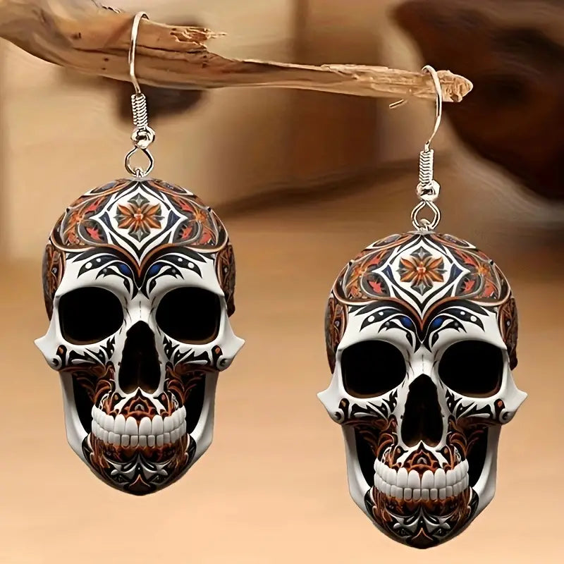 Halloween Acrylic Skull Drop & Dangle Earrings