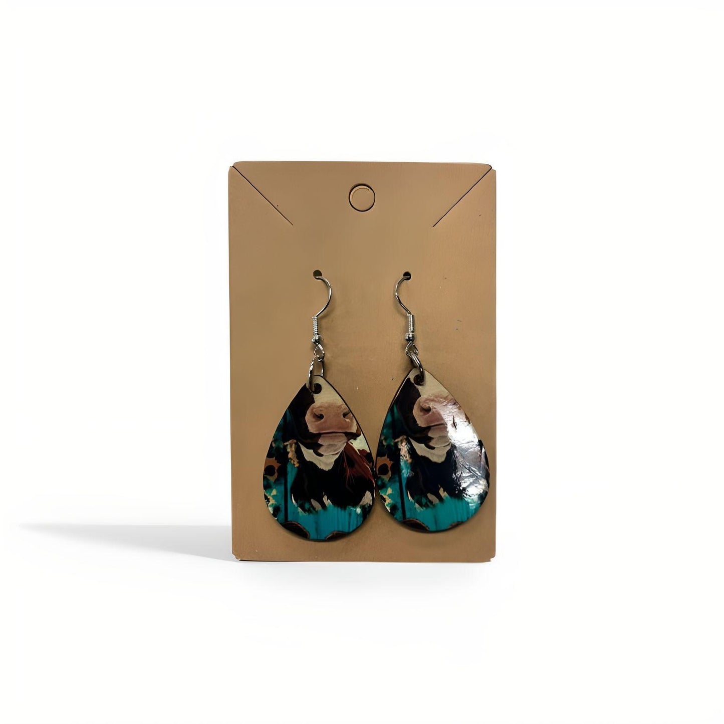 Cow Teardrop Earrings