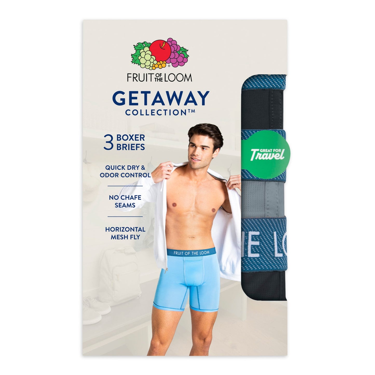 Fruit of the Loom Men's Getaway Collection Boxer Briefs, 3-Pack - Size S