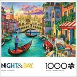 Buffalo Games Night & Day Sights of Venice 1000-Piece Interlocking Jigsaw Puzzle for Adults Ages 14+