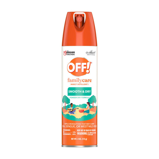 OFF! FamilyCare Insect Repellent I, Smooth & Dry Mosquito Bug Spray Repellent, 15% DEET Formula, 4 oz