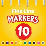 Crayola Fine Line Markers, Classic Colors, 10 Count, Back to School Supplies for Kids and Teachers, Gifts