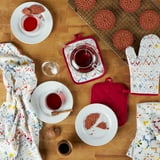 Mainstays Ogee Tile Kitchen Towel, Pot Holder, and Oven Mitt Set, Multicolor, 15"W x 25"L, 5 Pieces
