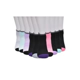 Athletic Works Girls Flat Knit Ankle Socks, 10-Pack, Sizes S (6-10.5) - L (4-10)