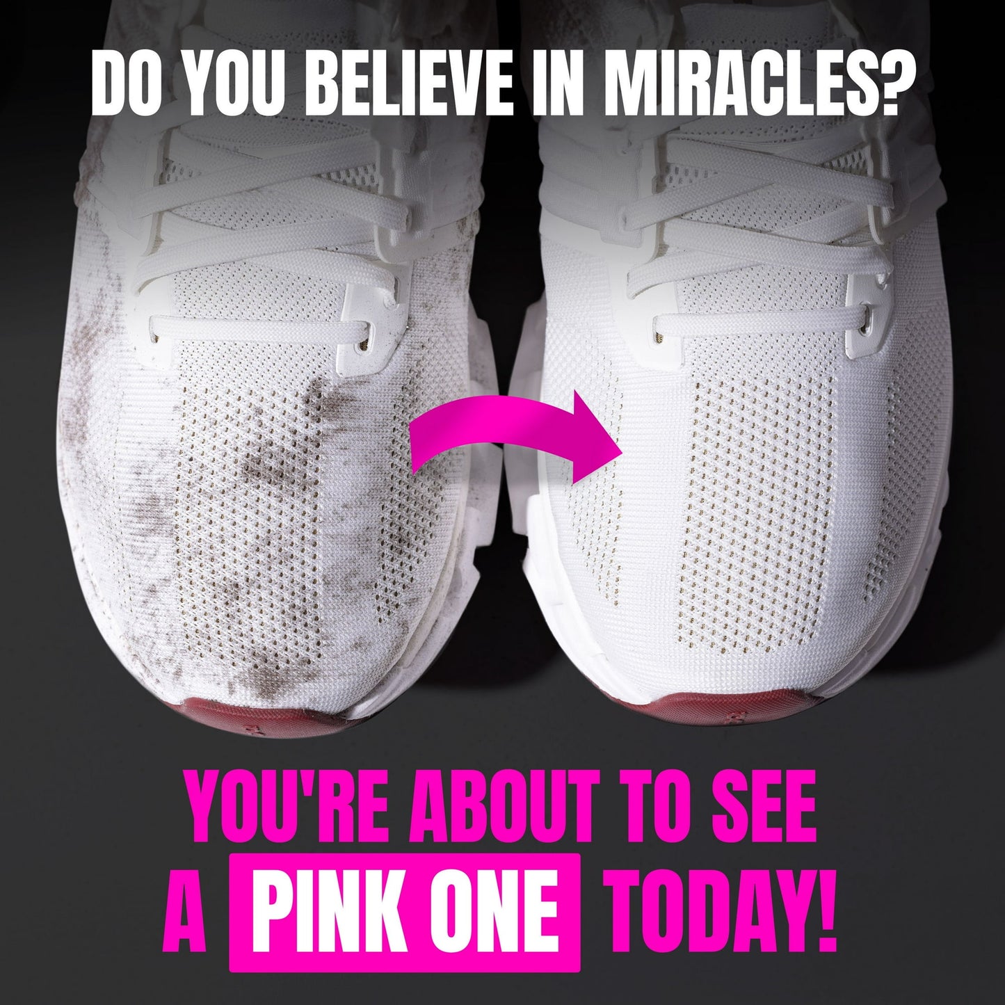 Pink Miracle Shoe Cleaner Kit with Brush - 4 OZ. Fabric Cleaner for Leather, Suede, Nubuck and White Sneakers