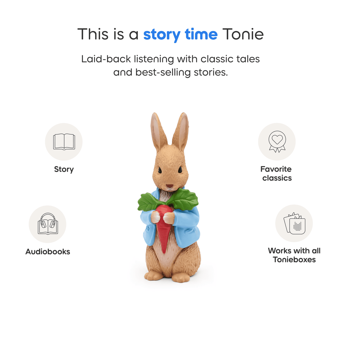tonies Peter Rabbit Audio Play Figurine for Children, Multicolor, Plastic Ages 3+