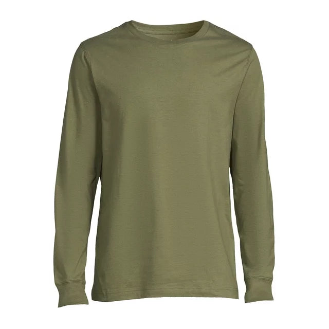 George Men's Crewneck Tee with Long Sleeves - Green Small