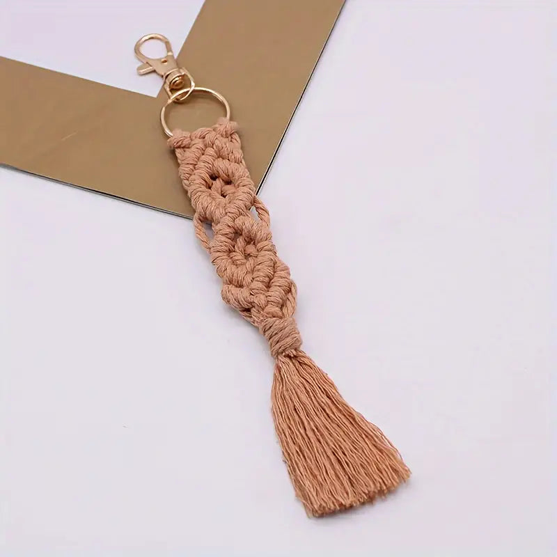 1pc, Cotton Rope Hand-woven Keychain Pendant Creative Keychain